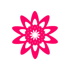 Flower logo vector design template. Star flower vector illustration. Beautiful mandala vector.