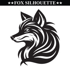 fox silhouette vector illustration on white background