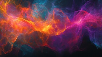 Abstract Swirling Neon Lights in Vibrant Colors