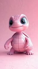 Turtle with a heart on a white background