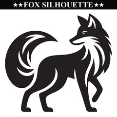 fox silhouette vector illustration on white background