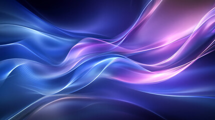 Glowing blue and purple waves undulate smoothly