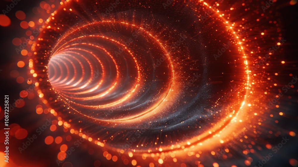 Aufkleber a vibrant swirling tunnel of light and energy flows through a dark space, creating a mesmerizing vis