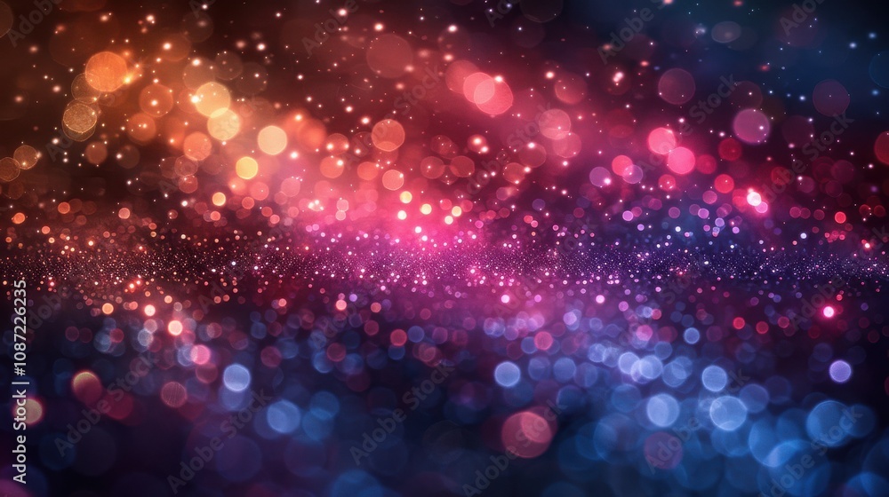 Poster colorful bokeh lights create an enchanting atmosphere in a dark setting during a festive evening gat