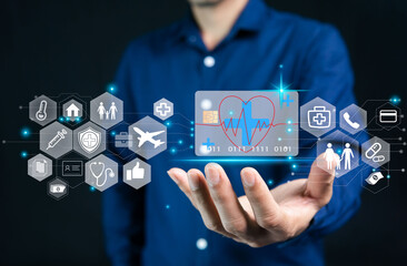 Life insurance cards, cashless, convenient, insurance covering travel accidents, and family health, men present health care in a suitable card form which is an important factor for living smartly.