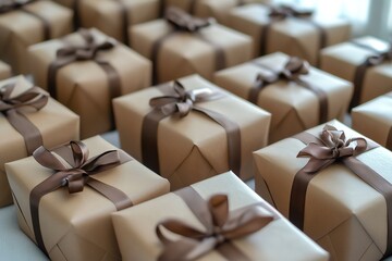 Gift box wrapped and tied with a bow There are many colors. Ready to give to someone special that was prepared On a white background that looks clean.