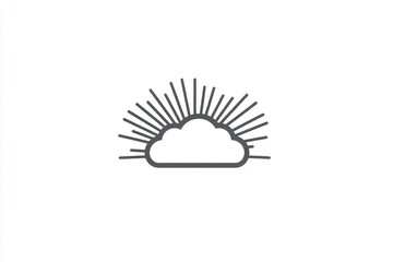 A cloud graphic featuring rays of light emanating from behind, symbolizing sunny weather and good vibes for creative projects. Generative AI