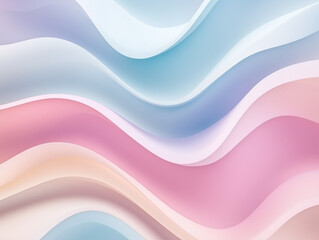 Soft pastel waves intertwine gracefully, forming a soothing display of colors that evoke a sense of peace and calm. This abstract design invites tranquility into any space. Generative AI