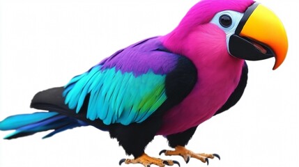 Fototapeta premium Close-up portrait of a fantasy purple parrot