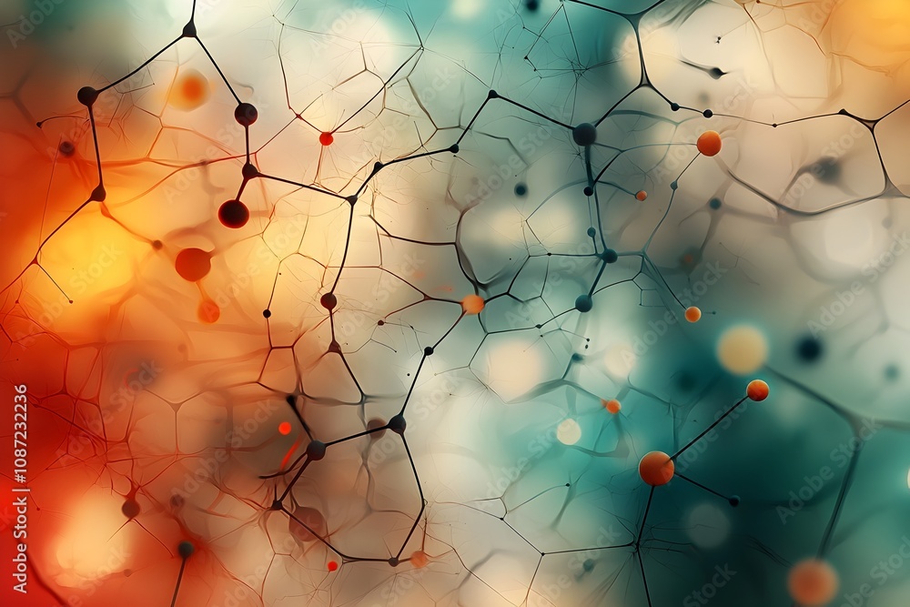 Aufkleber shimmering molecular dance luminous digital art showcasing abstract geometric patterns delicate part