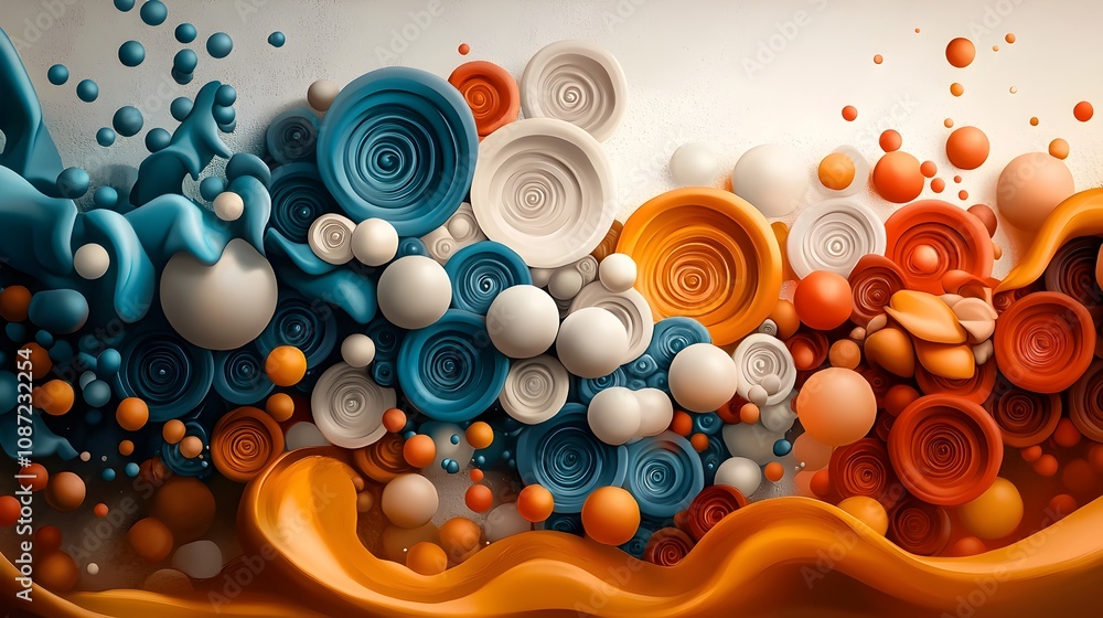 Poster mesmerizing abstract depicting the intricate geometric molecular structures and patterns found in th