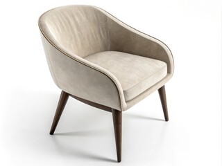 3D Chair Isolated on White Background - Modern Furniture Design Render for Interior Decor Ideas