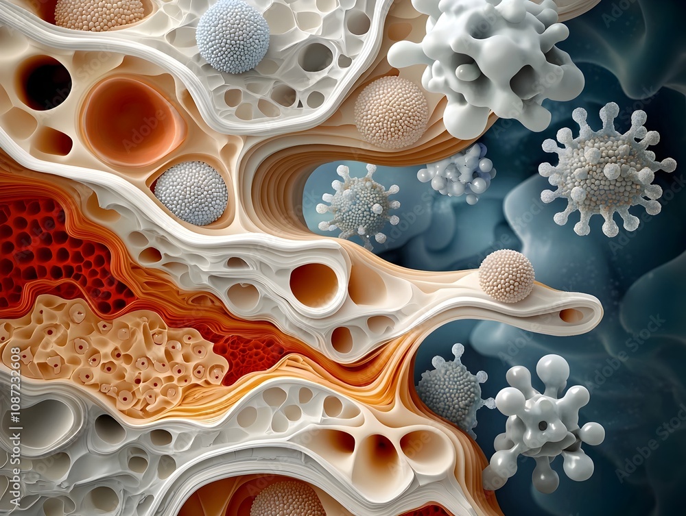Poster mesmerizing microscopic display of nature s intricate molecular patterns prismatic compositions and 