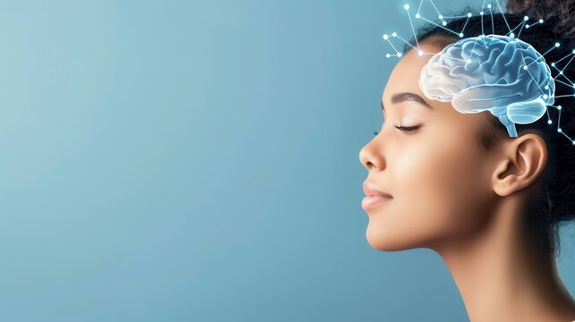 Neurotechnology and Brain-Computer Interfaces. Mindfulness and brain connection concept