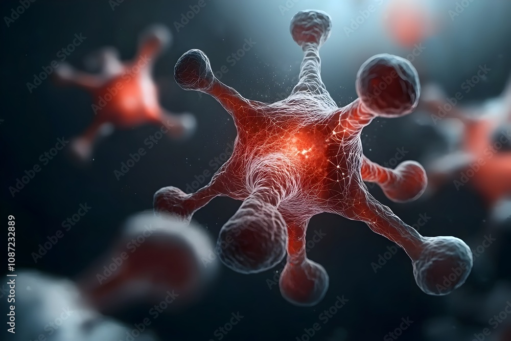 Poster captivating high magnification scientific micrograph showcasing the intricate molecular structures m