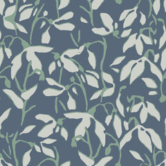 Vector botanical floral illustration seamless repeat pattern digital artwork