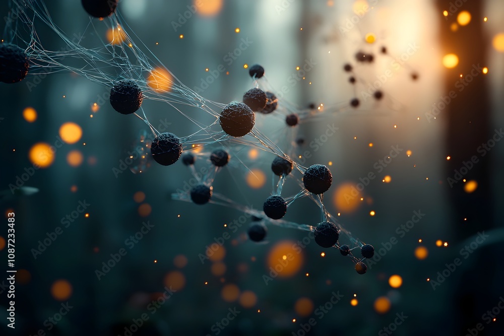 Aufkleber mystical and otherworldly visualization of the complex molecular underpinnings of life with intricat