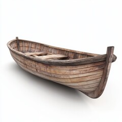 Obraz premium 3D render asset of boat wooden isolated on white background