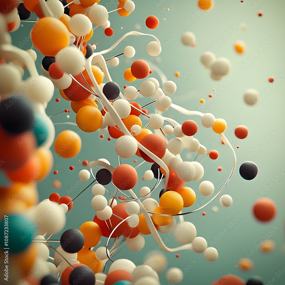 Poster vibrant molecular dance a dynamic and captivating visualization of complex molecular interactions wi