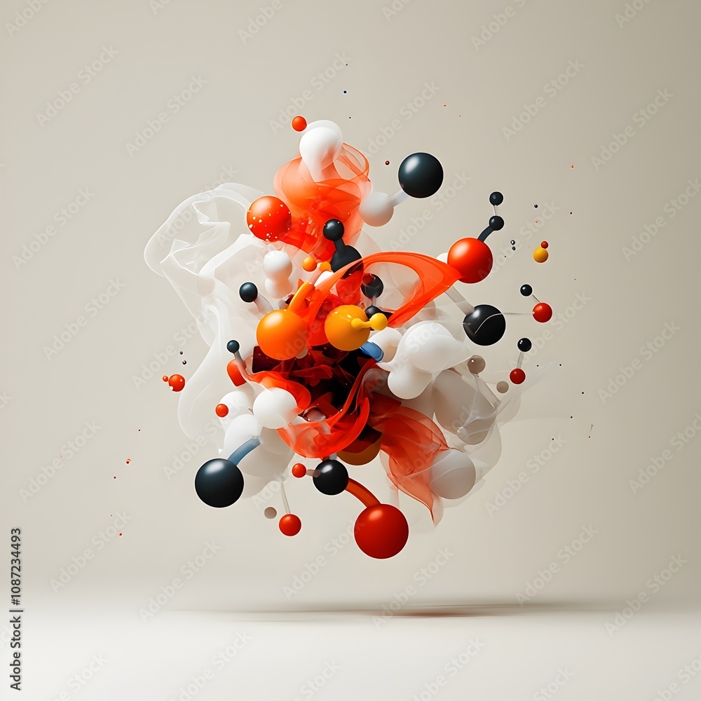 Poster captivating molecular dance a dynamic and visually striking visualization of the intricate interacti