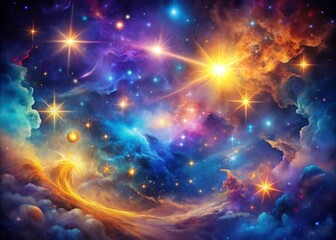 Fototapeta premium Abstract Cosmic Nebula Background with Stars for Design Projects