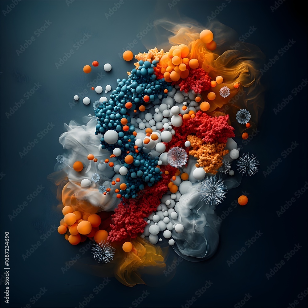 Aufkleber captivating molecular mosaic a mesmerizing display of intricate microscopic patterns structures and 