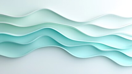 Fototapeta premium Smooth, flowing layers resembling abstract waves in soothing pastel colors, creating a tranquil artistic composition perfect for serene and meditative ambiance.