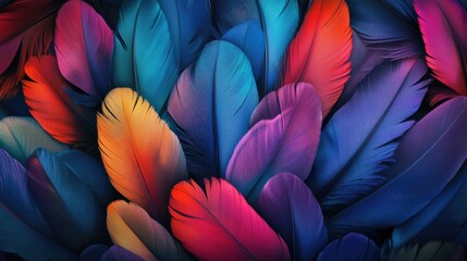 Vibrant Feathers Abstract Art