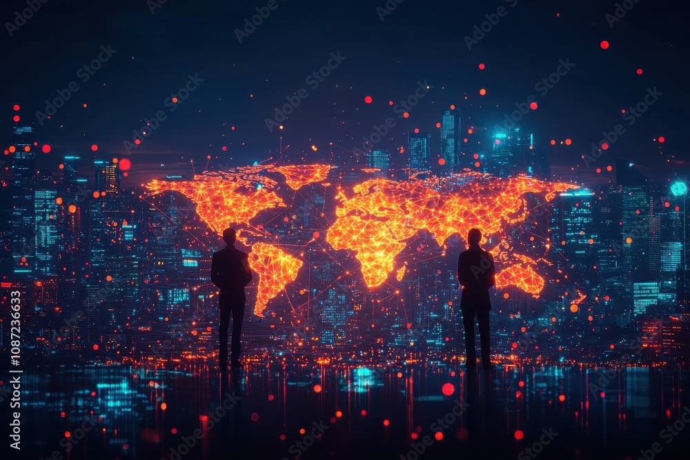 Poster connecting global business networks a visualization of interconnectedness in urban environments