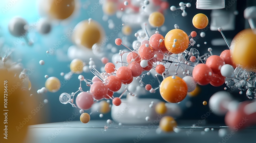 Aufkleber mesmerizing molecular masterpiece a visually stunning display of the intricate and elegant arrangeme