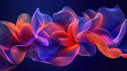 Abstract Art with Flowing Red, Orange, and Blue Colors
