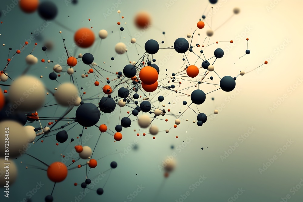 Poster molecular symphony a captivating and harmonious visualization of the intricate structures and compos