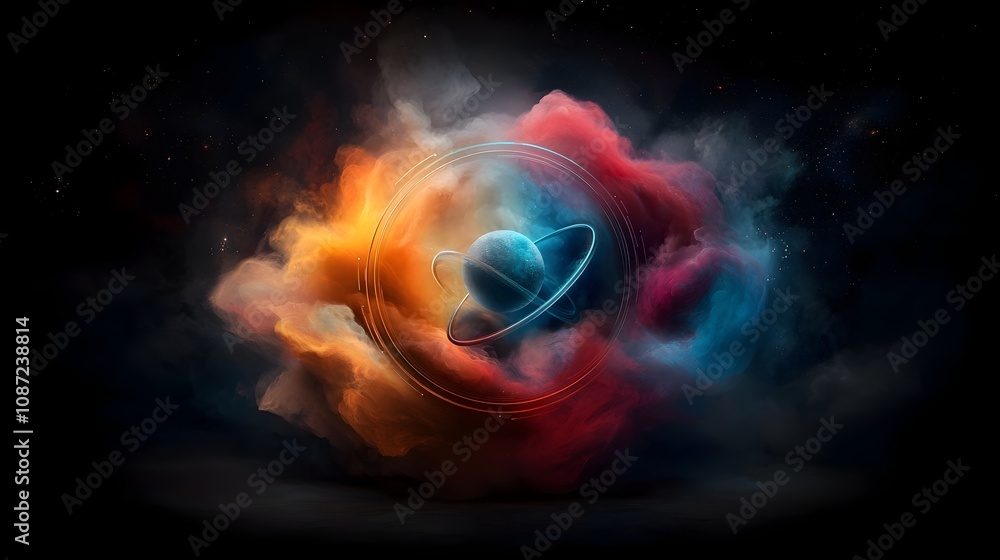 Aufkleber captivating molecular formations ethereal luminescent energy structures and shimmering quantum entan