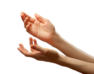 Extended female hands