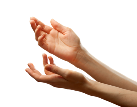 Extended female hands