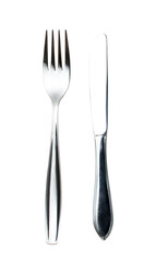 Fork and knife isolated on white background