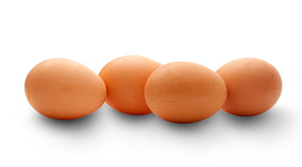Eggs on the white background