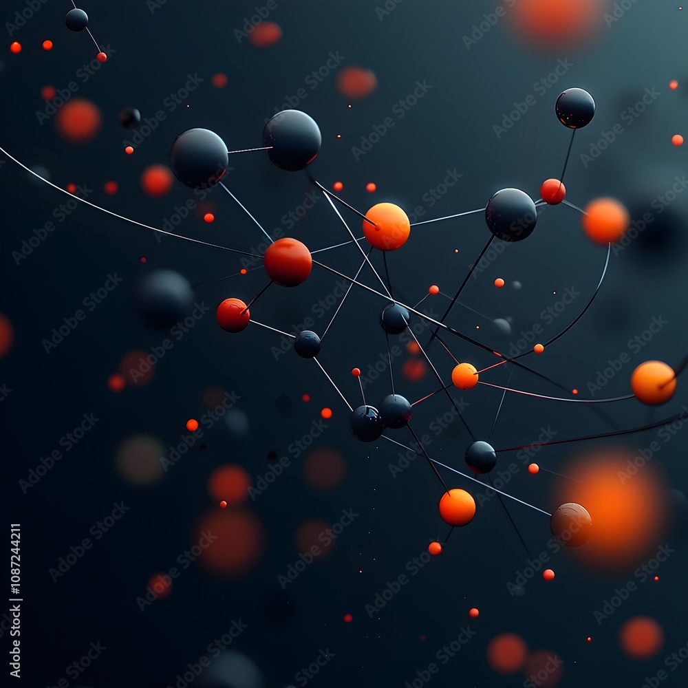 Poster captivating abstract visualization showcasing the intricate molecular structure shimmering crystalli