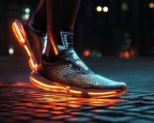 Futuristic Running Shoes with Holographic Design