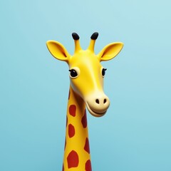 Obraz premium Sleek Giraffe Icon with Yellow Face and Brown Spots