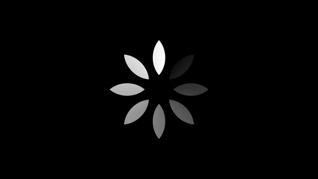 Leaf shaped loading animation on 4k alpha background