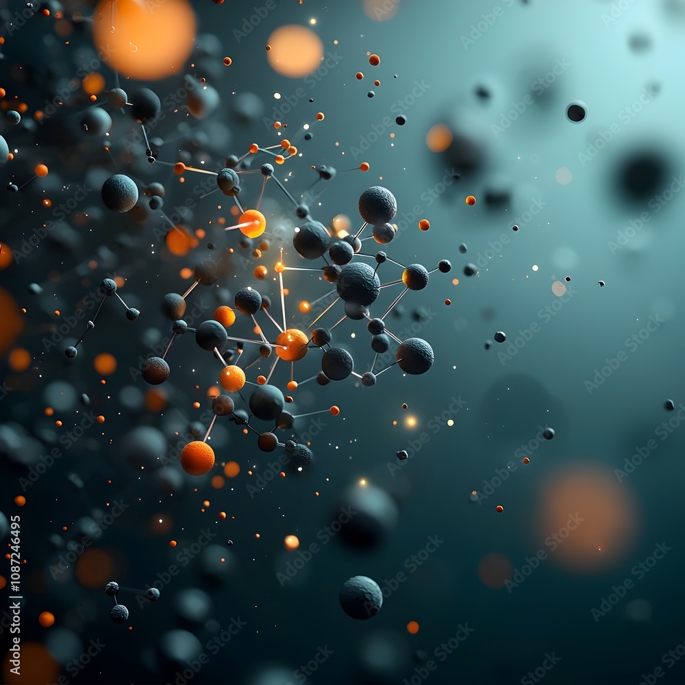 Poster hypnotic and dynamic visualization of the intricate geometry and energy patterns of atomic and subat