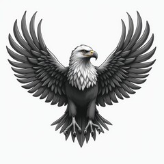 Obraz premium Majestic Eagle Icon in Grayscale