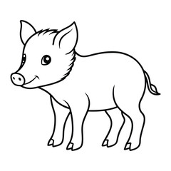  A cute baby wild boar 