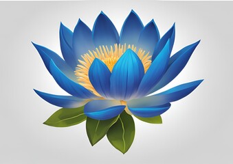 Blue lotus flower isolated on white or transparent.
