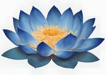 Blue lotus flower isolated on white or transparent.
