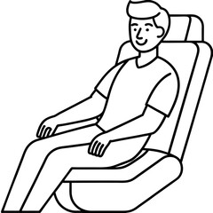 man relaxed sitting in massage chair enjoying comfort