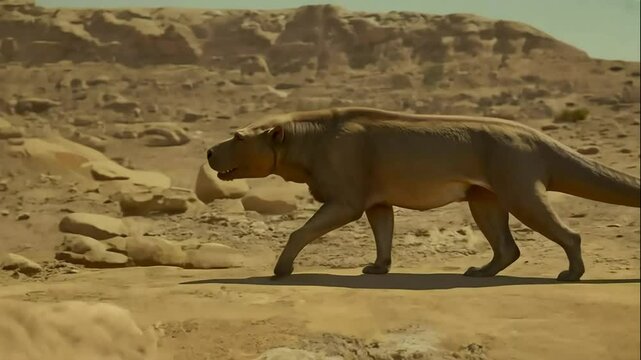An extinct therapsid that roamed the Earth millions of years ago.