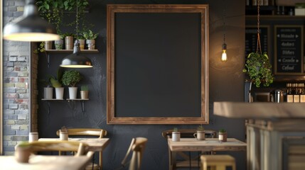 Blank menu board in coffee shop