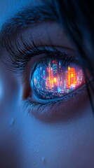 Close-up of a young woman's eye.